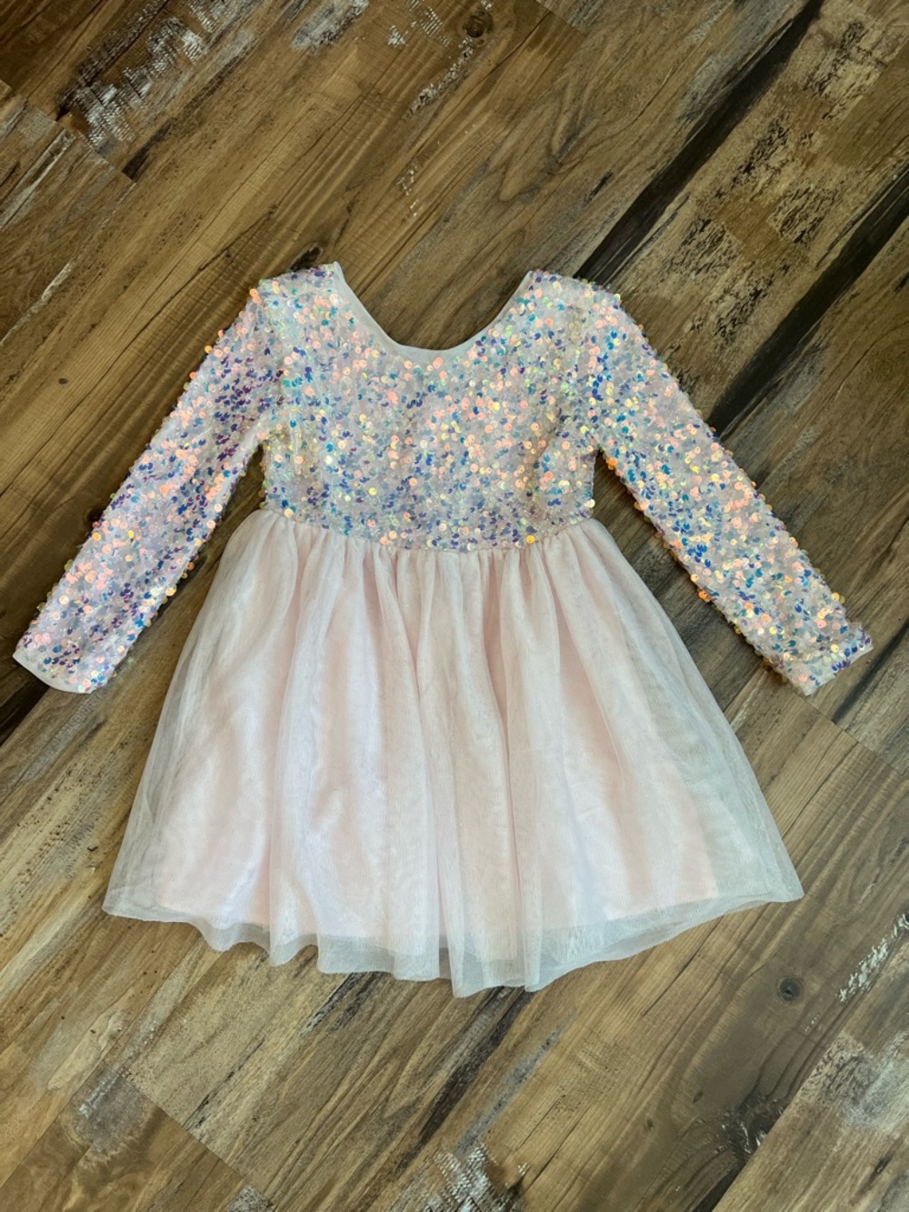 Cat & Jack Sequin Tulle Long Sleeve Dress XS (4/5)